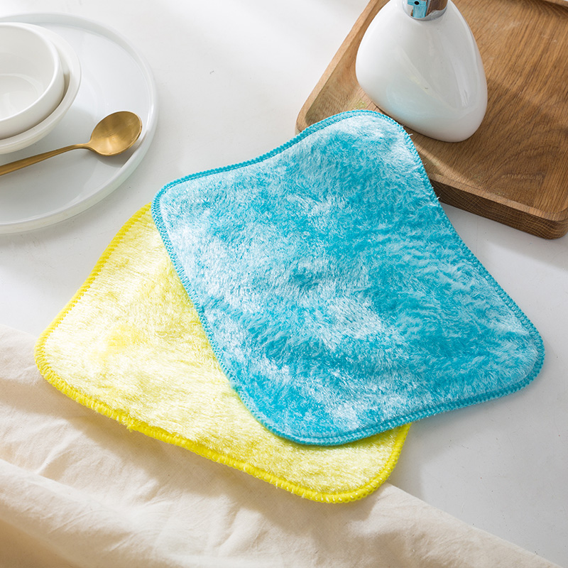 Bamboo Fiber Trunk - 2-Pack Ultra-Fine Fiber Dishcloths, Non-Greasy Double-Layer